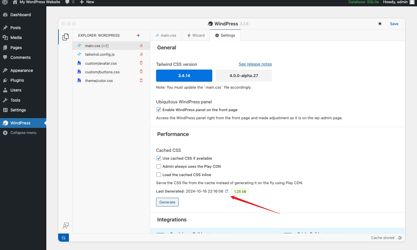 Review the generated CSS