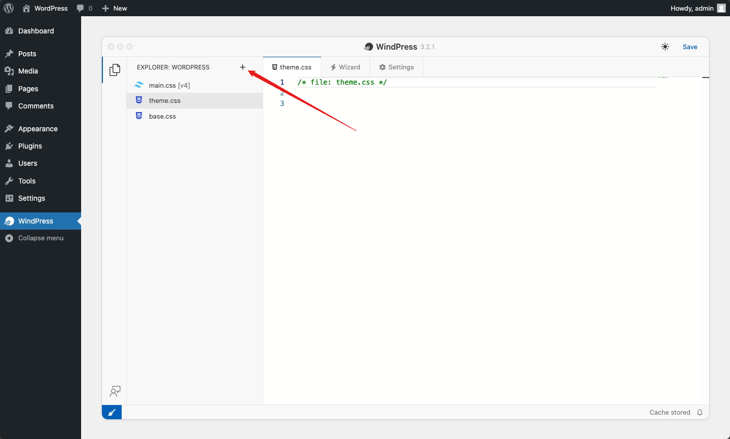 Click the + (plus) button