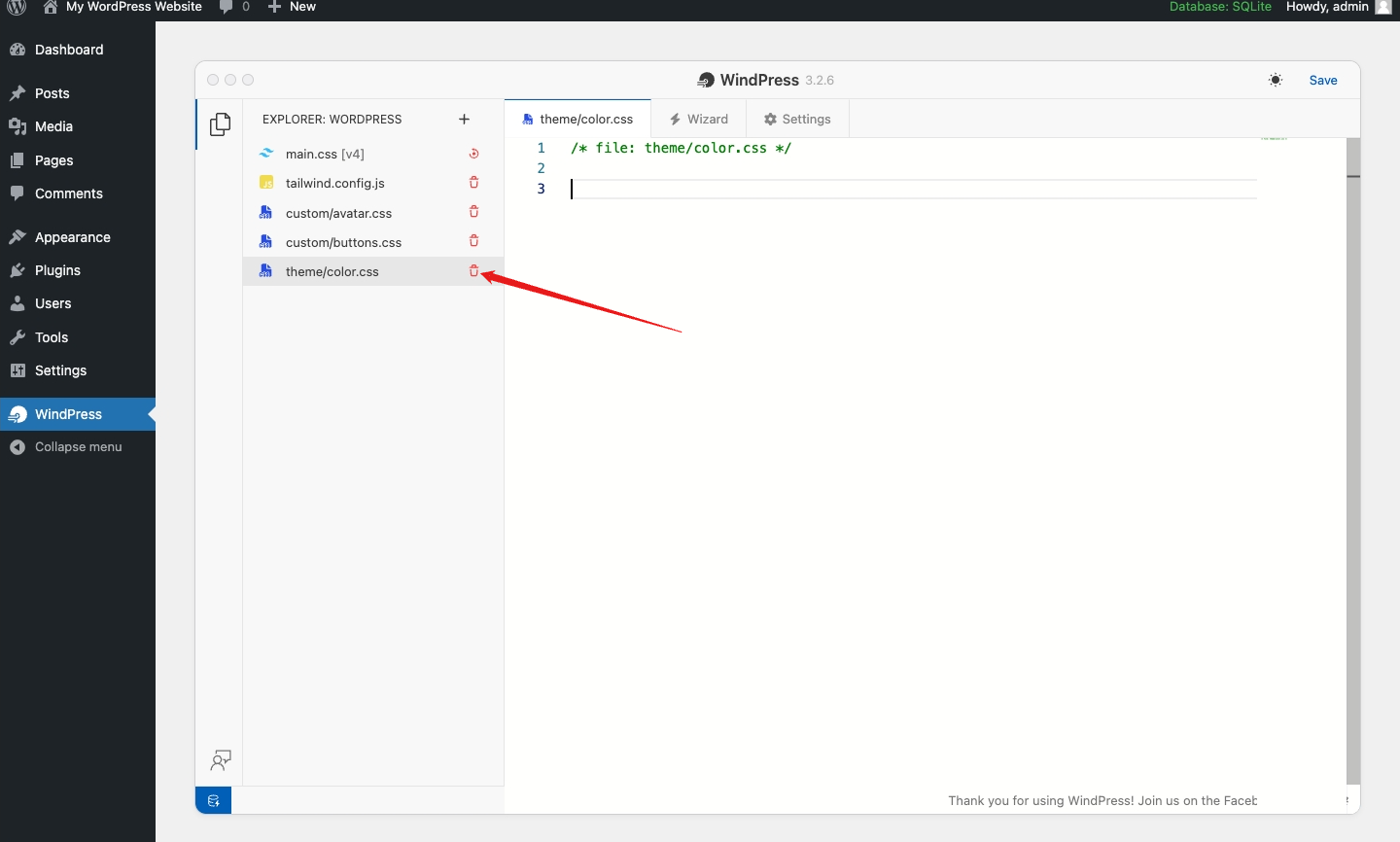 Click the button with trash icon