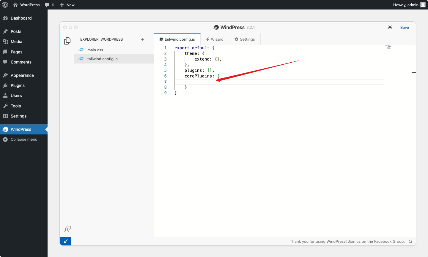 Omited corePlugins.preflight option