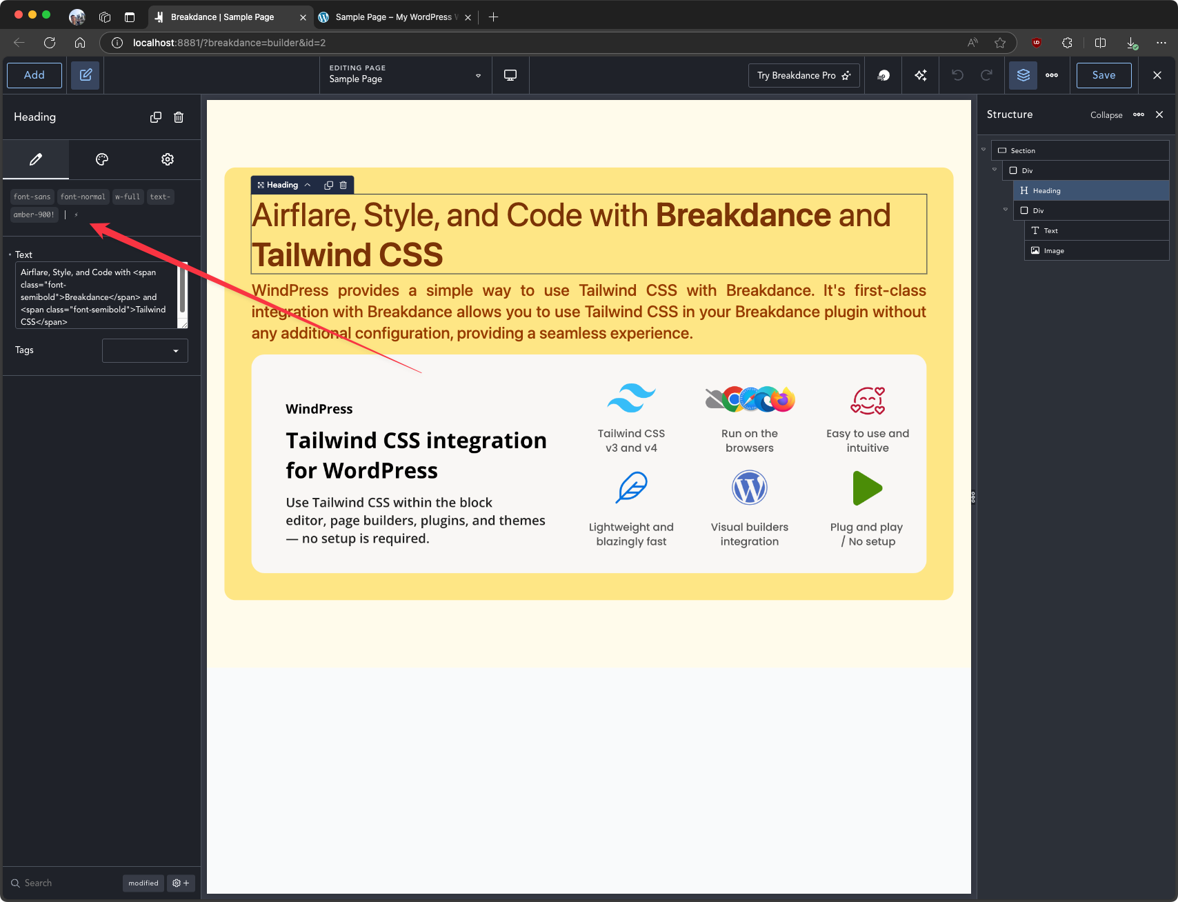 Plain Classes input field