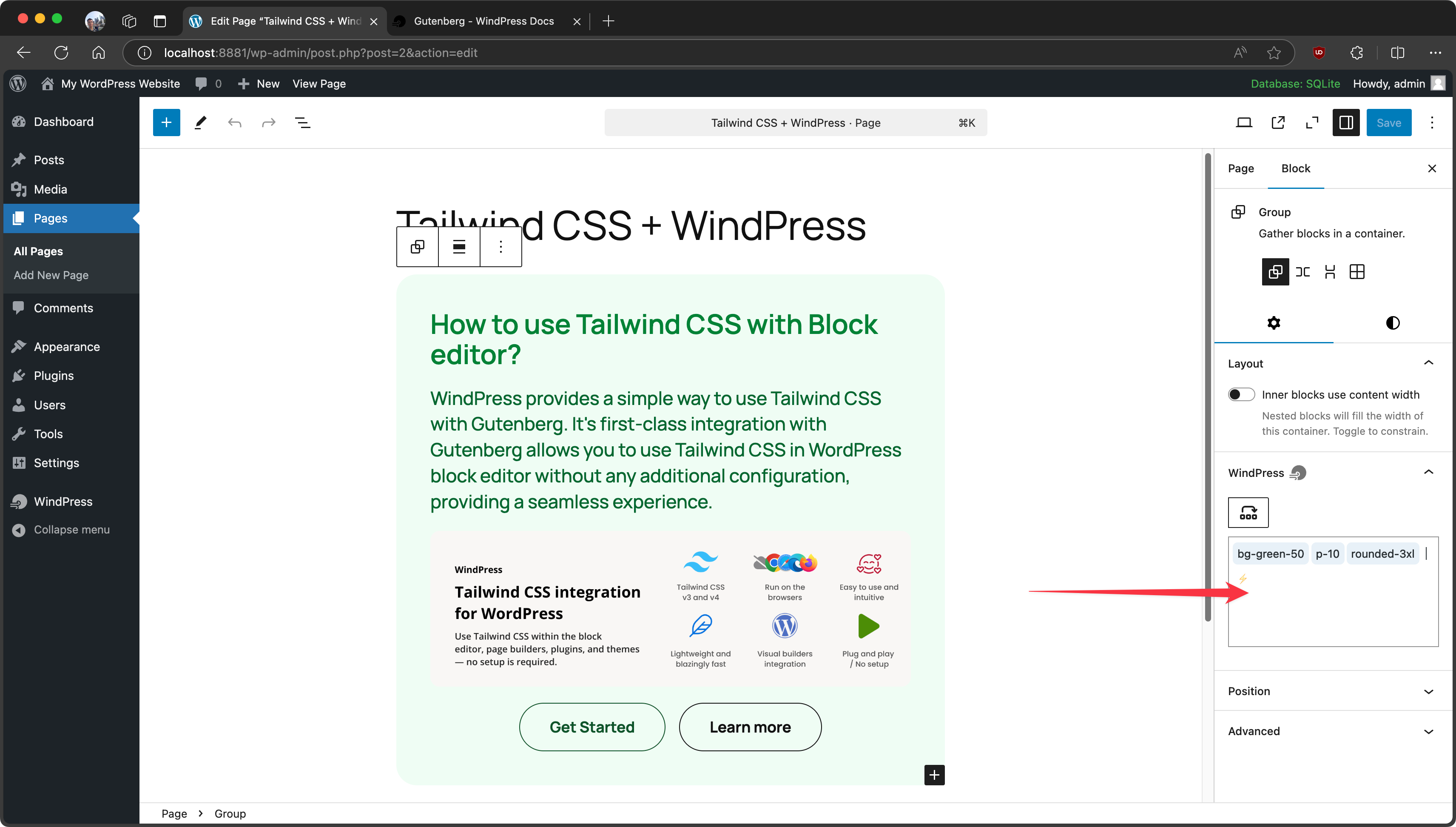 Plain Classes input field