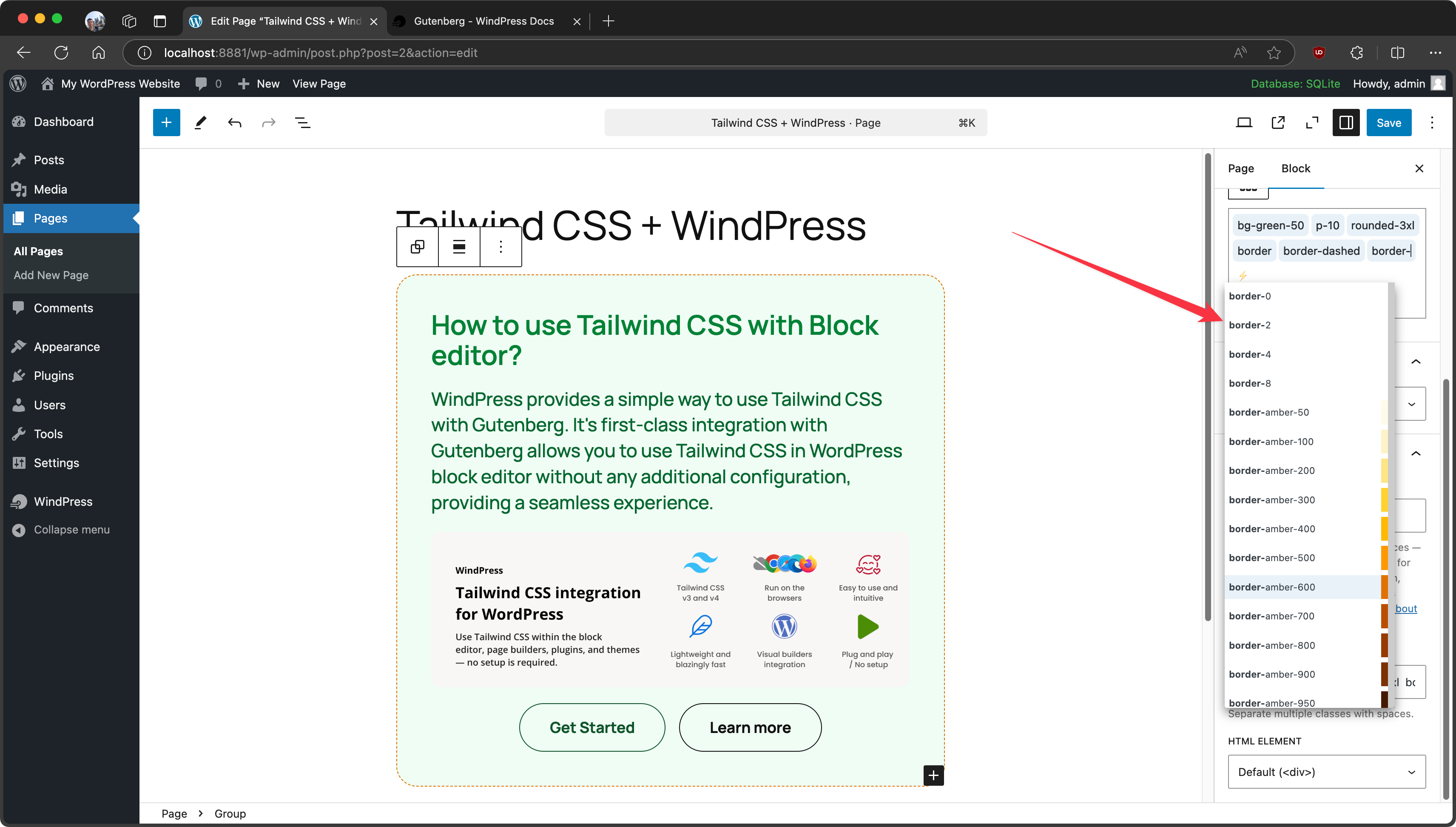 Autocomplete class names