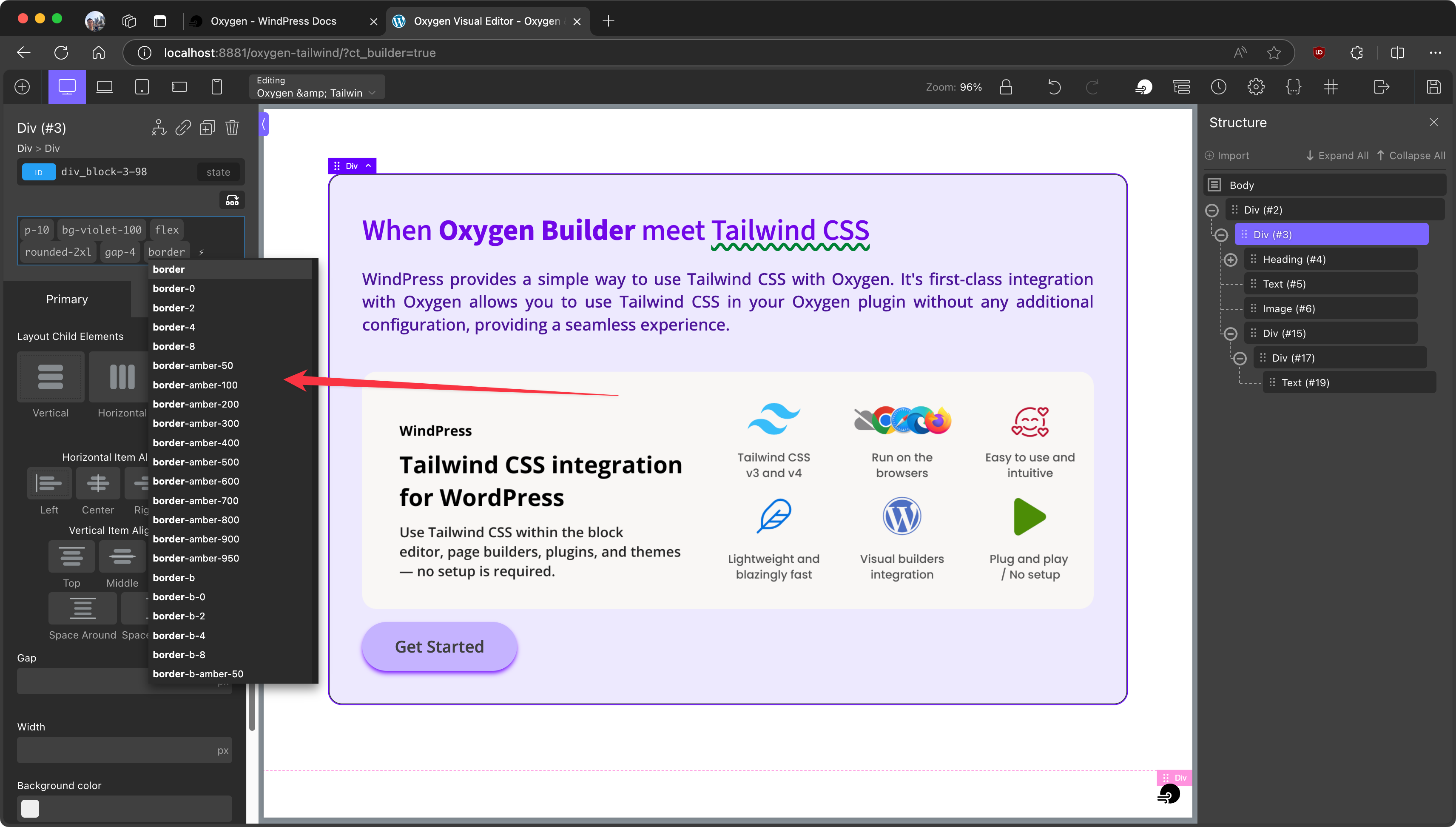 Autocomplete class names